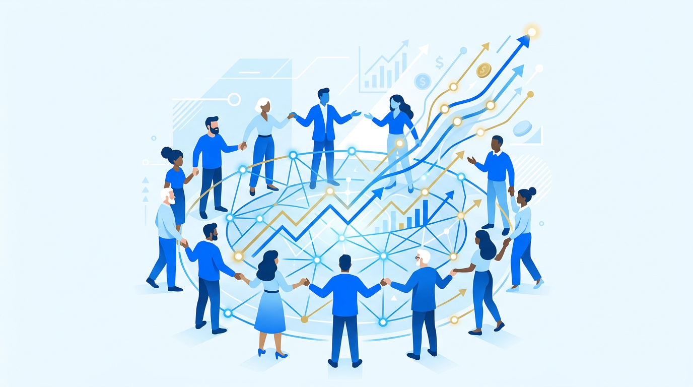 Community collective asset acquisition illustration